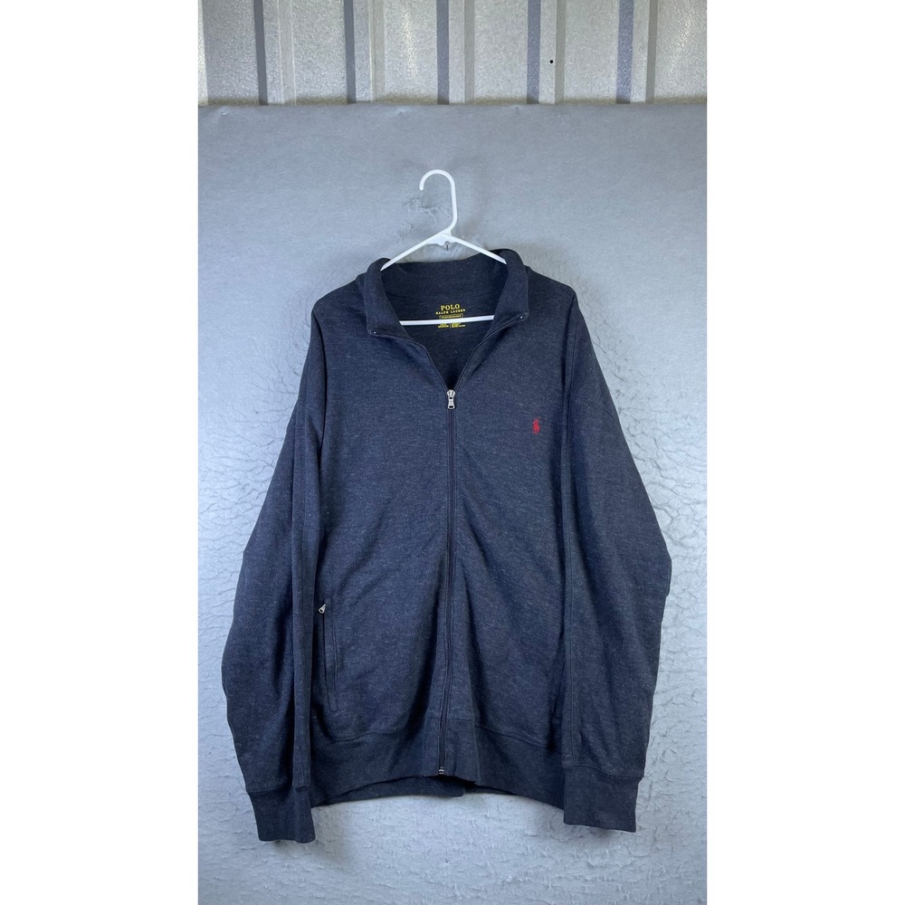 Polo Ralph Lauren Full Zip Jacket Mens 2XB Gray Excellent Performance Pony Logo